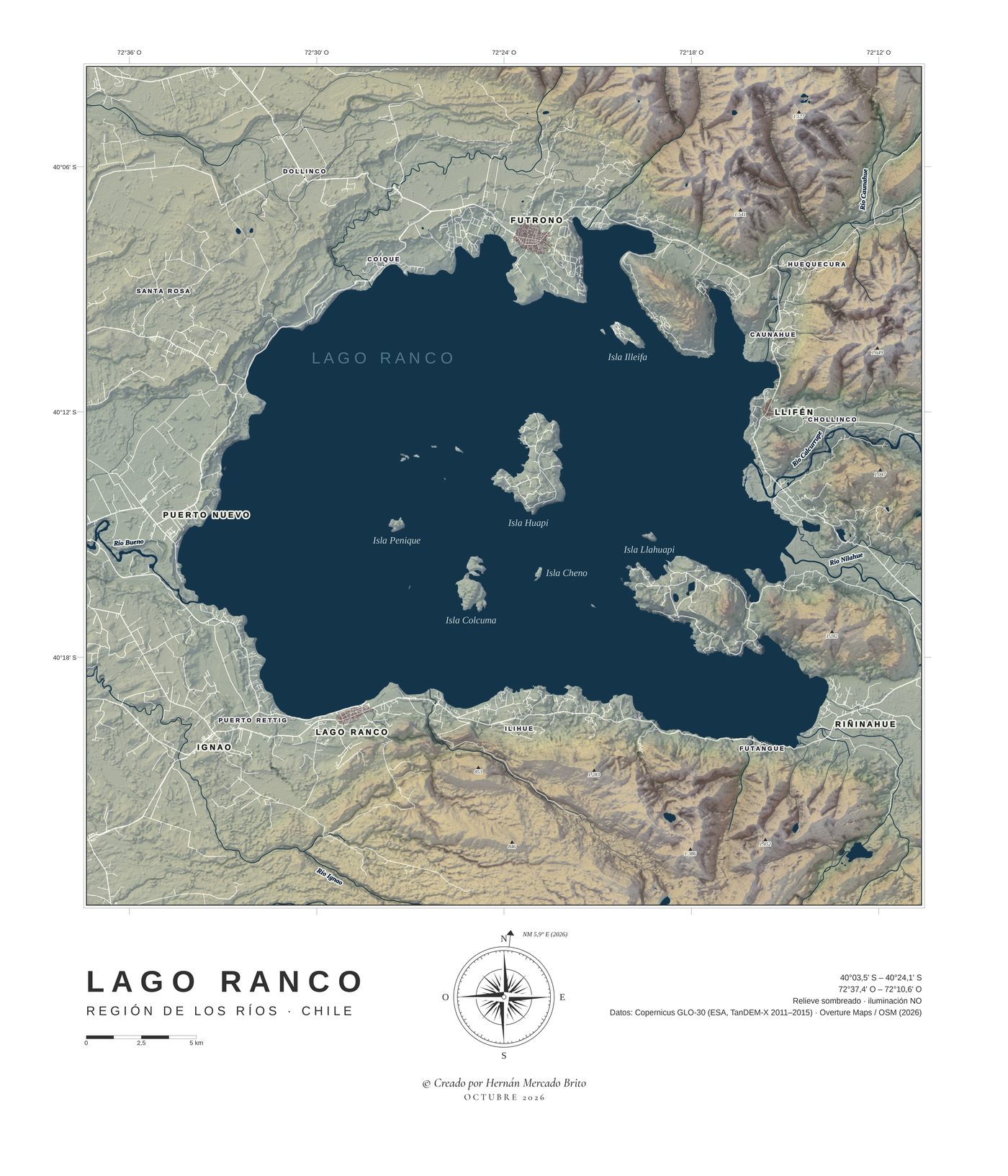 Lago Ranco, hoja recién impresa